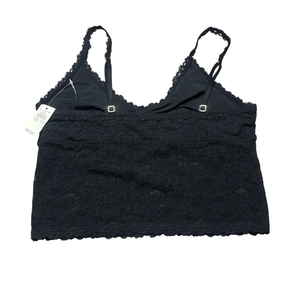 Aerie Black Floral Lace Crop Top Cami - NWT - Size small - Picture 2 of 3